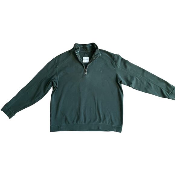 TOMMY BAHAMA Men's Quarter Zip Sweater Long Sleeve Pima Cotton Green Size XXL - Picture 1 of 16